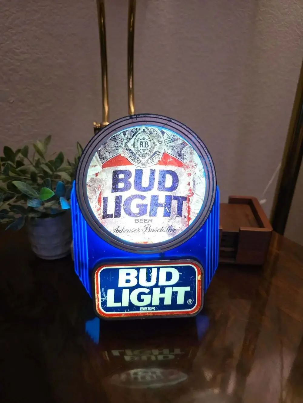 Vintage Bud Light Bar Top Lighted Sign Display